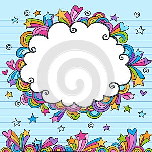 Hand-Drawn Sketchy Cloud Doodle Frame