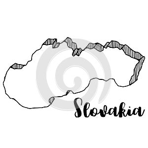 Hand drawn of Slovakia map