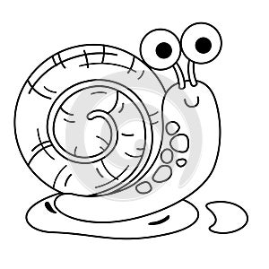 Hand drawn snail character illustration