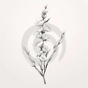 Hand Drawn Snapdragon Illustration On White Background