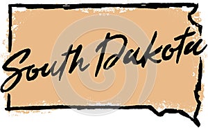 Hand Drawn South Dakota State Design