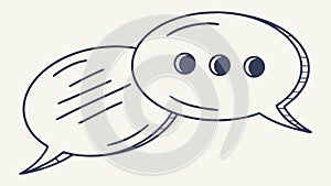 Hand-Drawn Speech Bubbles, Communication Doodle Vector, vector design Generative AI