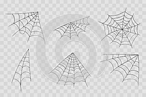 Hand drawn spider web or Halloween cobweb.
