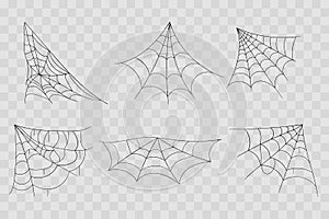 Hand drawn spider web or Halloween cobweb.