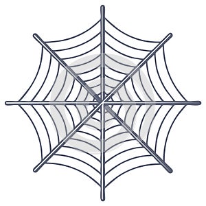 Hand Drawn Spider Web Illustration, Outline Vector Spiderweb Image