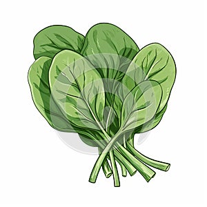 Hand Drawn Spinach Vector Illustration - Detailed Shading, High Resolution