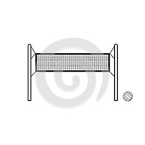 Hand drawn sport outline illustration. volleyball.