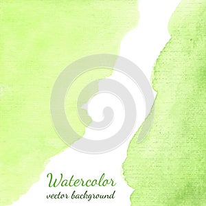 Hand drawn spring vector Watercolor stain background. Abstract green background for mobile wallpaper, card, brochure, banner, web