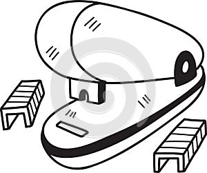 Hand Drawn stapler illustration