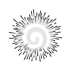 Hand drawn starburst doodle explosion vector illustration isolated on white background.