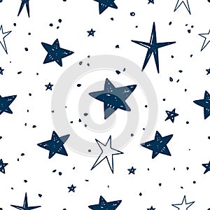 Hand drawn Stars Vector Pattern