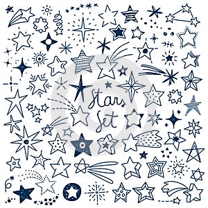 Hand drawn Stars Vector Set