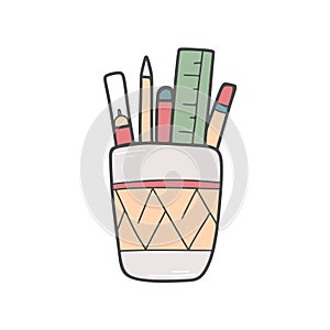 Hand drawn stationery in glass clip art