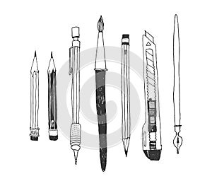 Hand drawn stationery set.