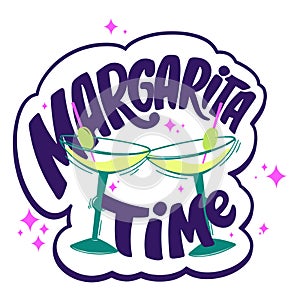 Hand drawn sticker Margarita time