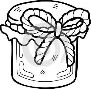 Hand Drawn strawberry jam jar illustration