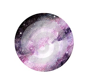 Hand drawn stylized grunge galaxy or night sky with stars. Watercolor space background.