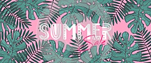 Hand drawn summer banner Vector.