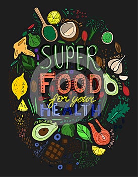 Hand Drawn Superfoods poster