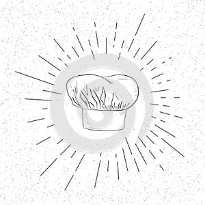 Hand Drawn Symbol of Kitchenware Chef\'s Cap Doodle Vector Hatch Icon