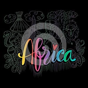 Hand Drawn Symbols Of Africa