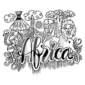 Hand Drawn Symbols Of Africa