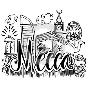 Hand Drawn Symbols Of Mecca