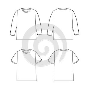 Hand drawn t-shirt outline isolated on white background.
