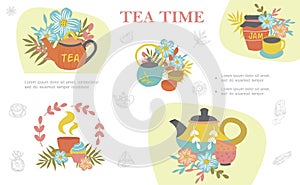 Hand Drawn Tea Colorful Concept