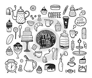 Hand drawn tea time collection