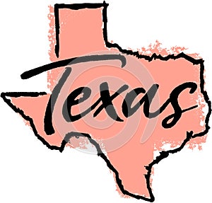 Hand Drawn Texas State Sketch