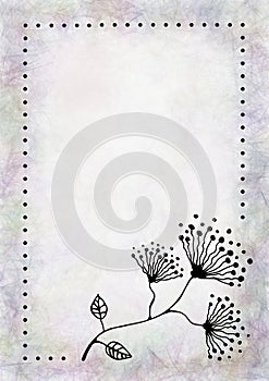 Hand drawn textured floral background.