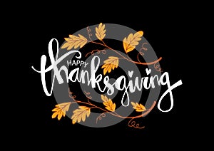 Hand drawn Thanksgiving typography poster.