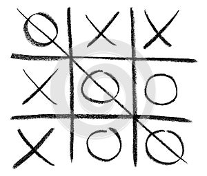 Hand-drawn tic-tac-toe game photo