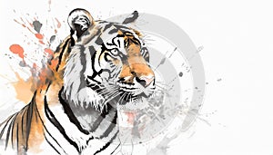 Hand drawn tiger portrait