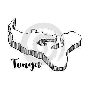 Hand drawn of Tonga map
