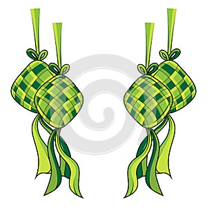 Hand drawn traditional ketupat vector