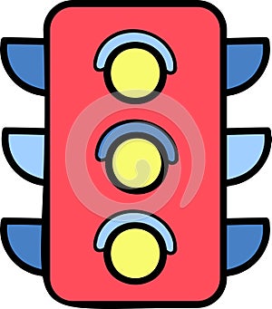 Hand Drawn traffic light illustration