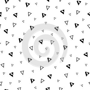 Hand drawn triangle geometric seamless pattern