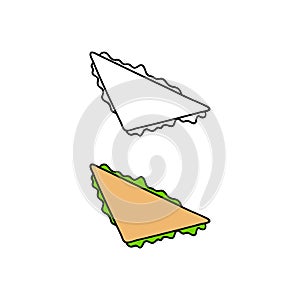 Hand drawn triangle sandwich.