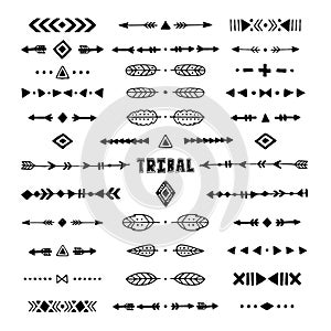 Hand drawn tribal collection with stroke, line, arrow