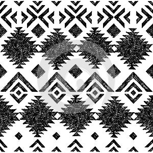 Hand drawn tribal seamless pattern