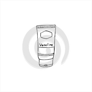hand-drawn tube of Vaseline, isolated vector illustration
