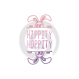 Hand drawn typographic easter element on white background