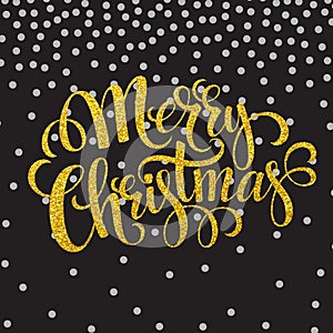 Hand drawn typography card. Merry christmas