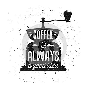 Hand drawn typography coffee poster photo