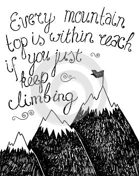 Hand drawn typography poster. Inspirational quote