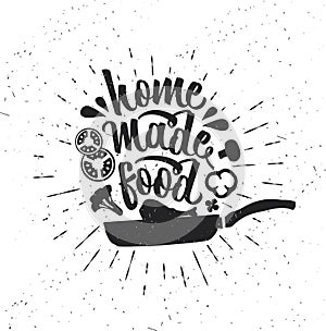 Hand drawn typography poster. Inspirational vector typography. Homemade Food. . Vector calligraphy photo