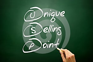 Hand drawn Unique Selling Point (USP), business concept acronym