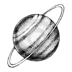 Hand drawn Uranus planet